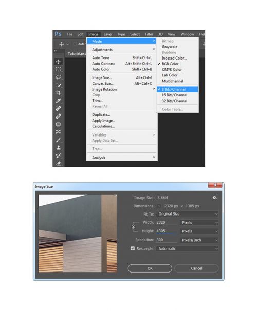 آموزش ایجاد افکت اسکچ معماری در فتوشاپ